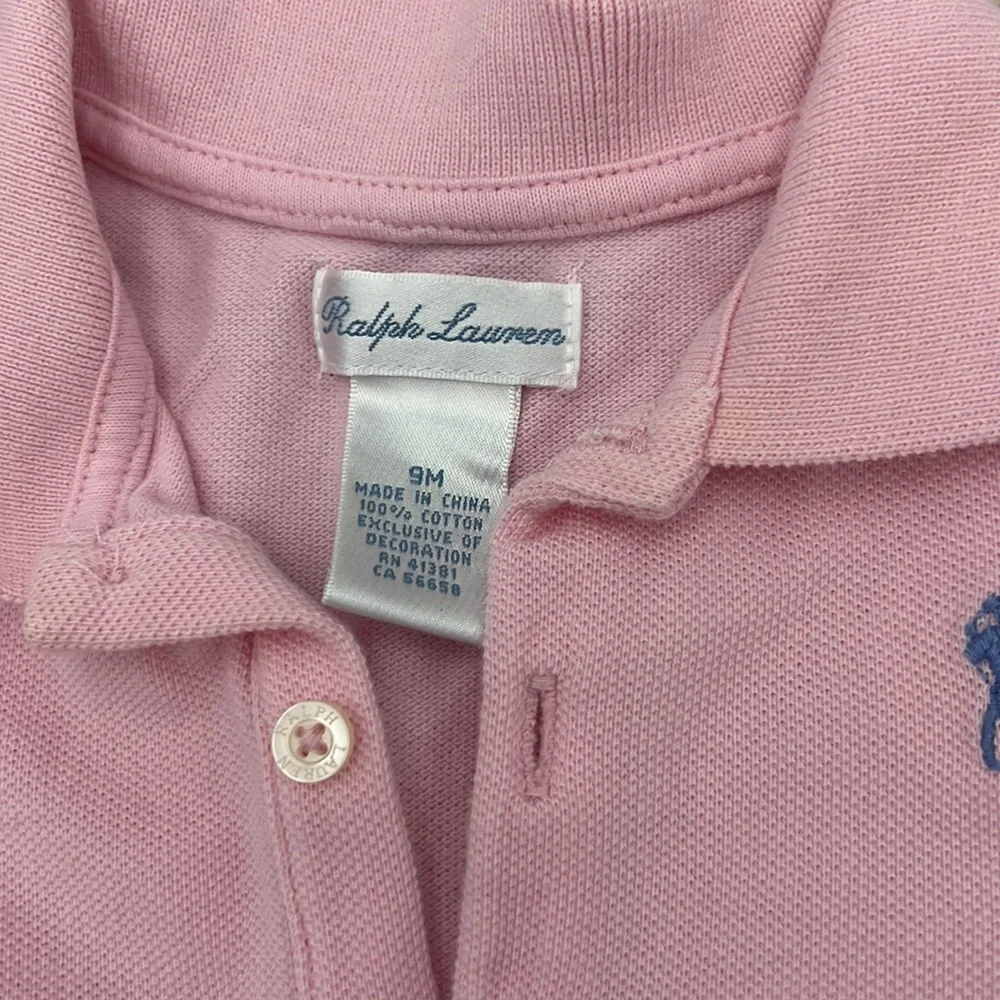 Ralph Lauren Pink Polo Dress with Bloomers Sz 9 Months